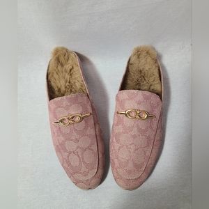 COACH signature sienna fur lined slide- Size 7 womens